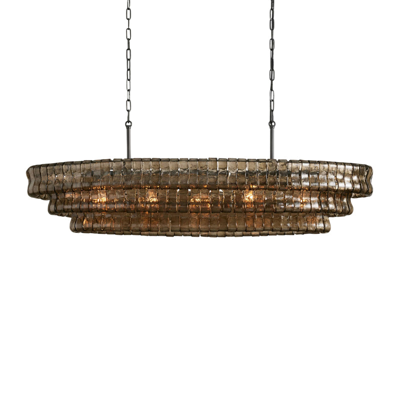 The Albano Chandelier in a commercial restaurant setting.