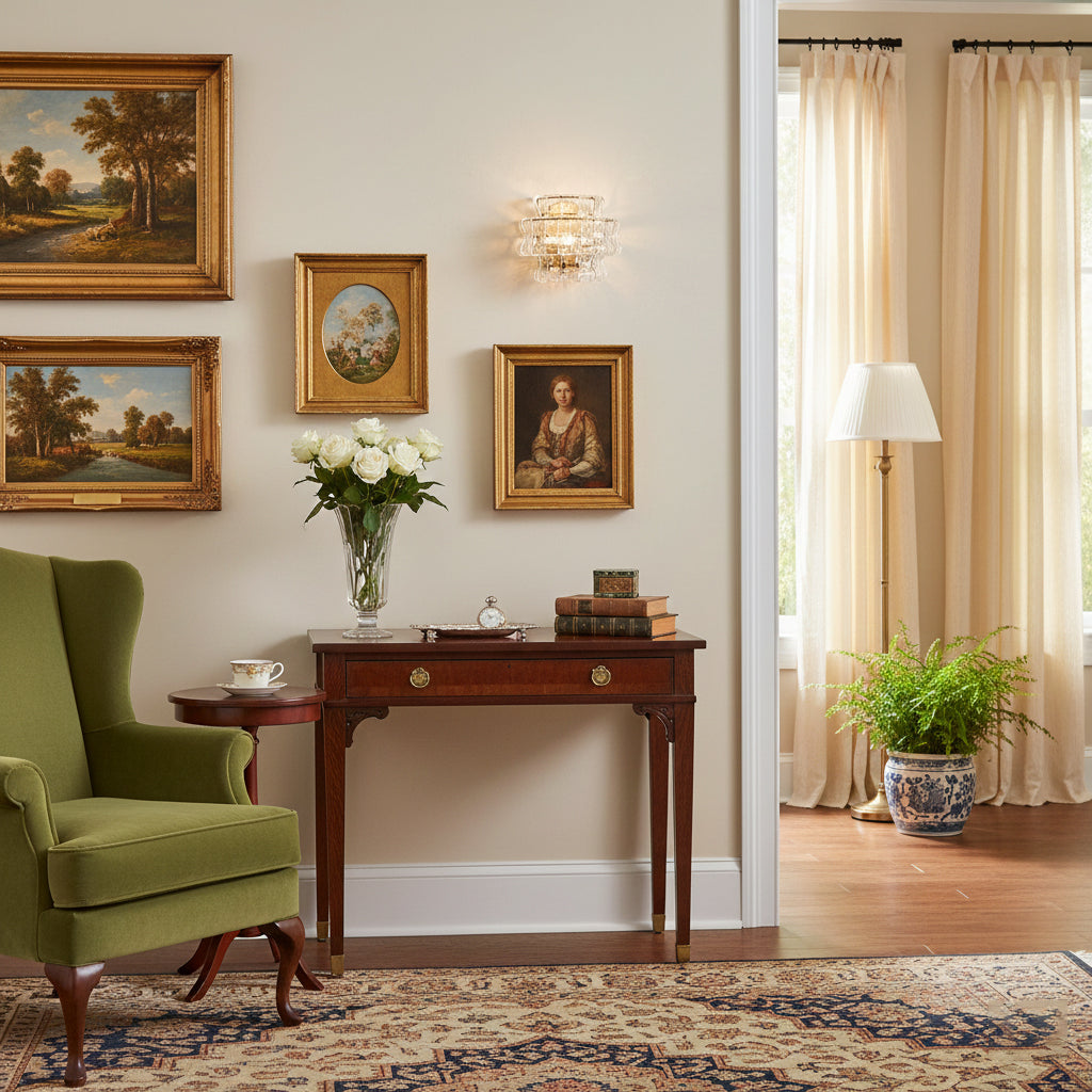 Lifestyle shot of the Albano Wall Lamp in a modern living room.