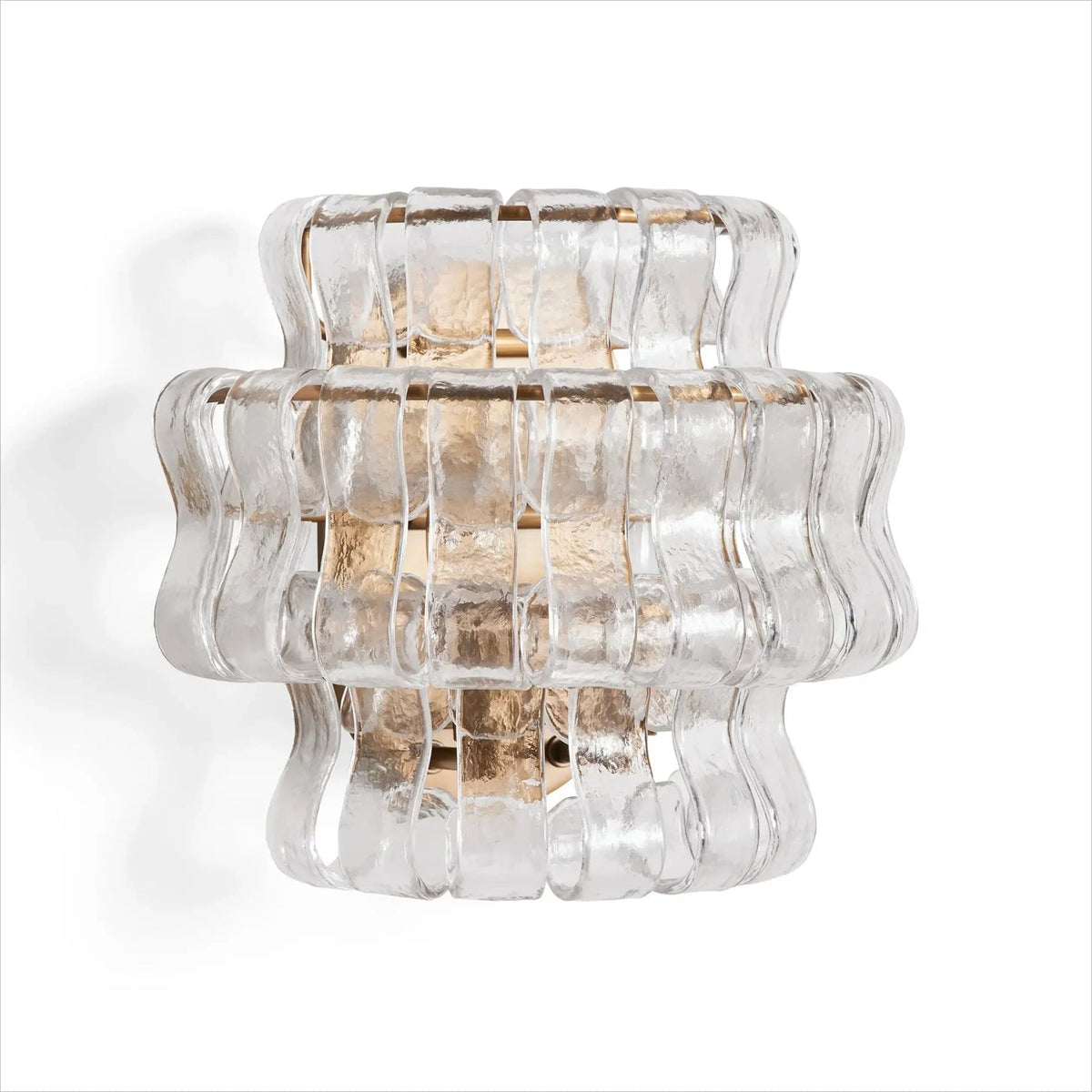 Albano Wall Lamp in black glass against a white wall for contrast.
