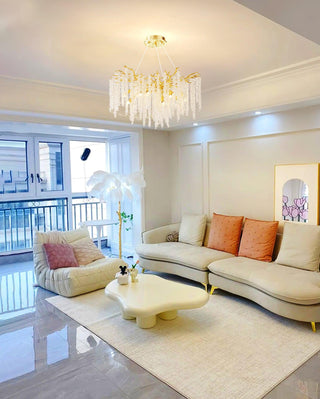 Lustra Lustre Doré Cristal Branche Élégant