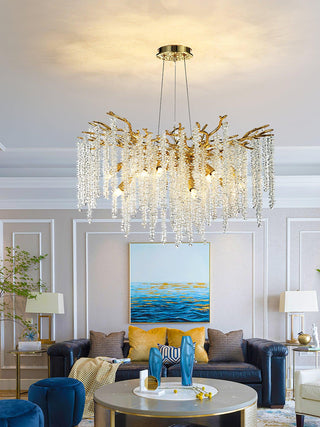 Lustra Lustre Doré Cristal Branche Élégant
