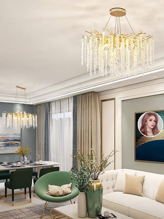 Lustra Lustre Doré Cristal Branche Élégant