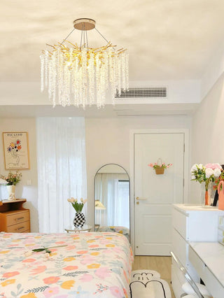 Lustra Lustre Doré Cristal Branche Élégant