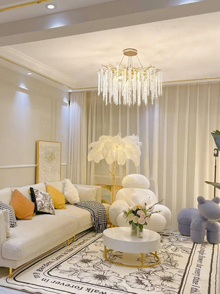 Lustra Lustre Doré Cristal Branche Élégant