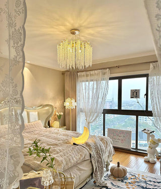 Lustra Lustre Doré Cristal Branche Élégant
