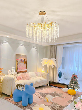Lustra Lustre Doré Cristal Branche Élégant