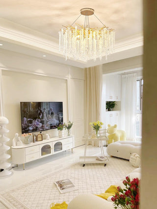 Lustra Lustre Doré Cristal Branche Élégant
