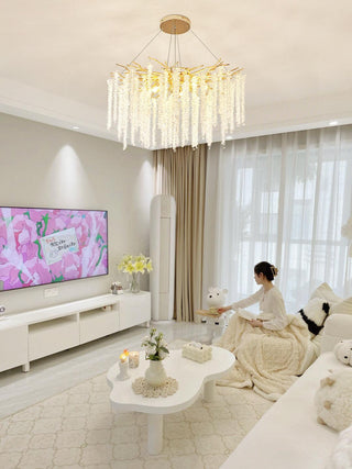 Lustra Lustre Doré Cristal Branche Élégant