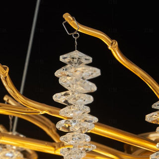 Lustra Lustre Doré Cristal Branche Élégant