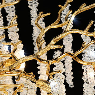 Lustra Lustre Doré Cristal Branche Élégant