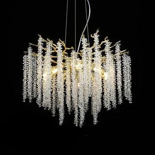 Lustra Lustre Doré Cristal Branche Élégant