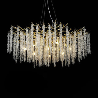 Lustra Lustre Doré Cristal Branche Élégant