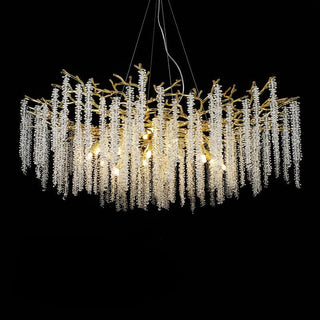 Lustra Lustre Doré Cristal Branche Élégant
