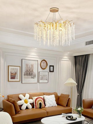 Lustra Lustre Doré Cristal Branche Élégant