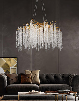 Lustra Lustre Doré Cristal Branche Élégant