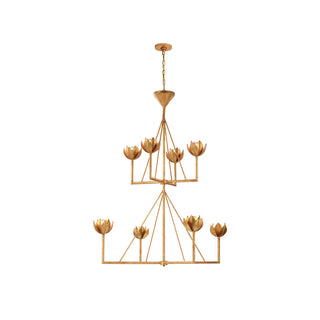 Alberto Lustre Laiton Floral Moderne Salon