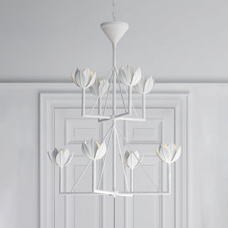 Alberto Lustre Laiton Floral Moderne Salon