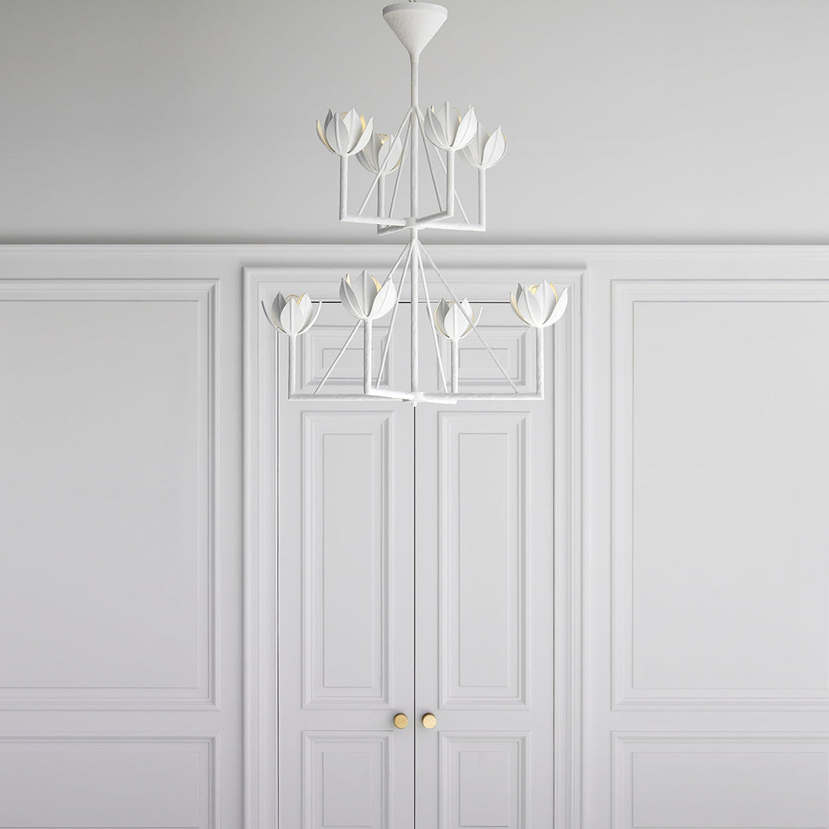Alberto Lustre Laiton Floral Moderne Salon