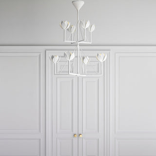 Alberto Lustre Laiton Floral Moderne Salon