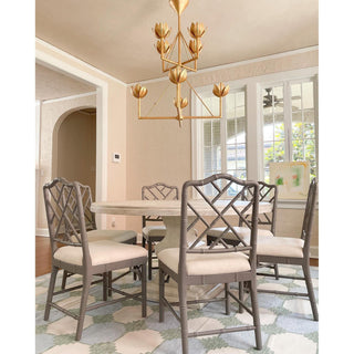 Alberto Lustre Laiton Floral Moderne Salon