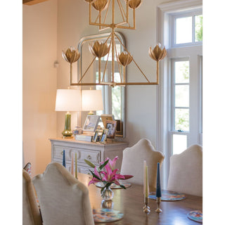 Alberto Lustre Laiton Floral Moderne Salon