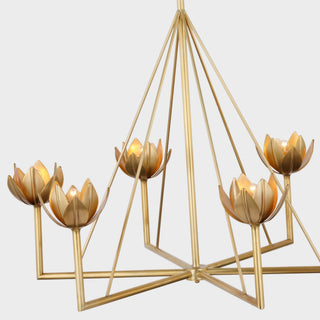Alberto Lustre Laiton Floral Moderne Salon