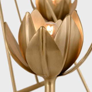 Alberto Lustre Laiton Floral Moderne Salon