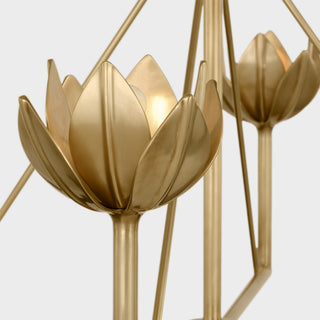 Alberto Lustre Laiton Floral Moderne Salon