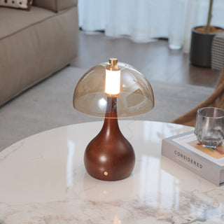 Aurae Bois & Verre Lampe de Table Moderne