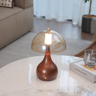 Aurae Bois & Verre Lampe de Table Moderne