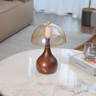 Aurae Bois & Verre Lampe de Table Moderne