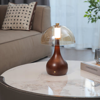 Aurae Bois & Verre Lampe de Table Moderne