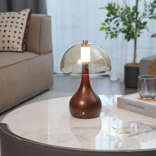 Aurae Bois & Verre Lampe de Table Moderne