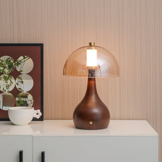 Aurae Bois & Verre Lampe de Table Moderne