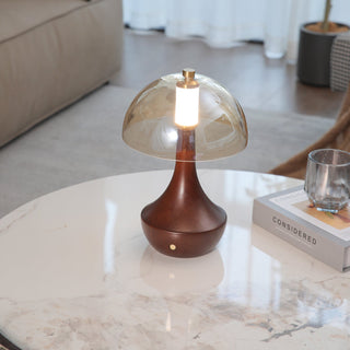 Aurae Bois & Verre Lampe de Table Moderne