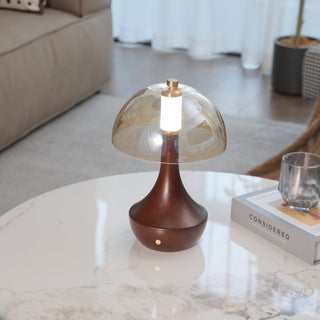 Aurae Bois & Verre Lampe de Table Moderne