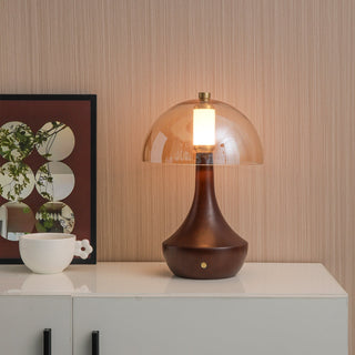 Aurae Bois & Verre Lampe de Table Moderne