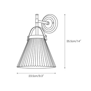 Pure Lampe Murale Plissée En Tissu Et Laiton Élégance Premium