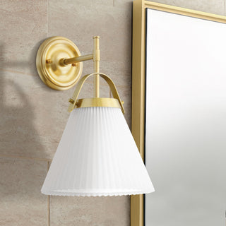 Pure Lampe Murale Plissée En Tissu Et Laiton Élégance Premium