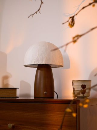 Nimbus Lampe de Table en Bois Et Tissu