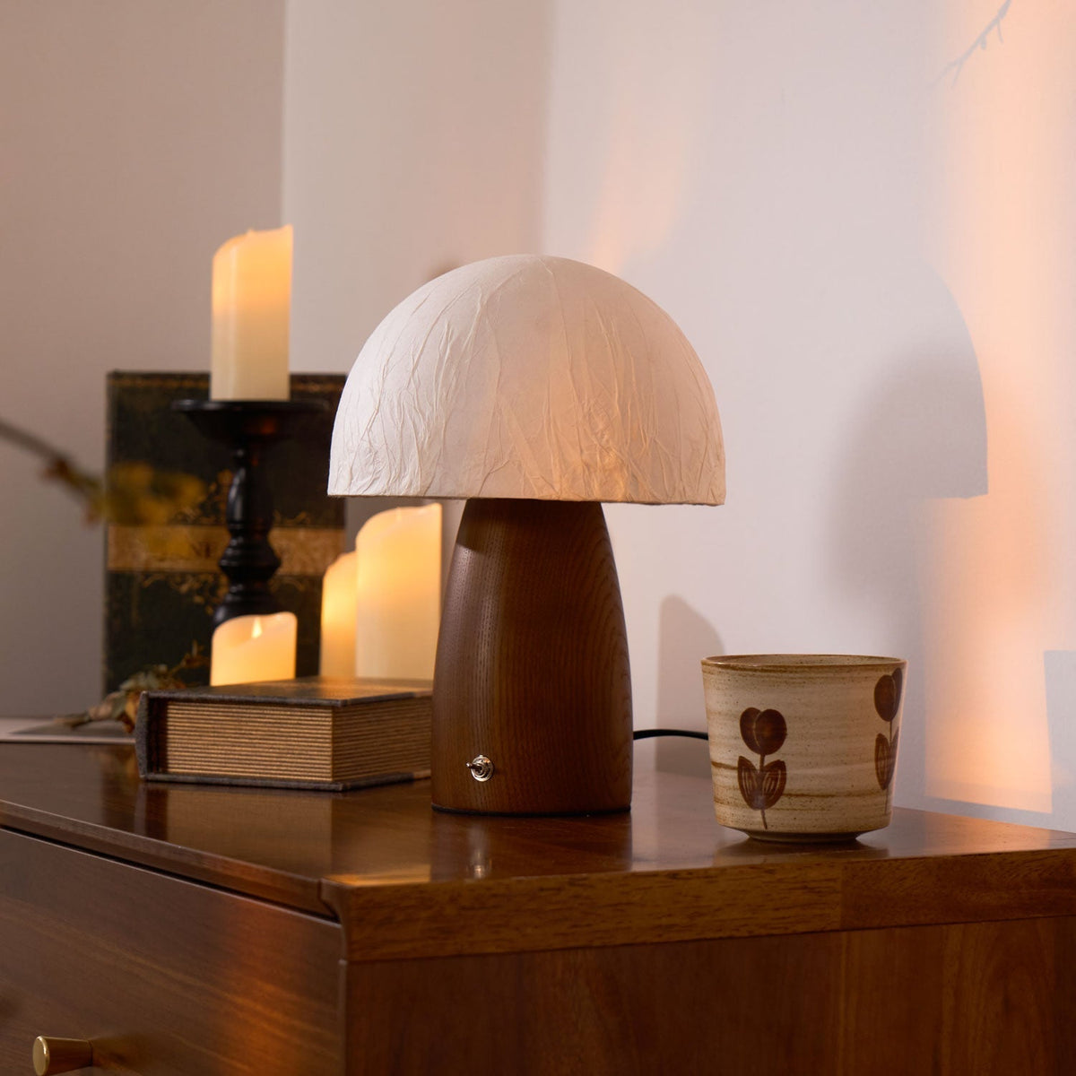 Nimbus Lampe de Table en Bois Et Tissu