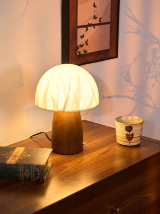 Nimbus Lampe de Table en Bois Et Tissu