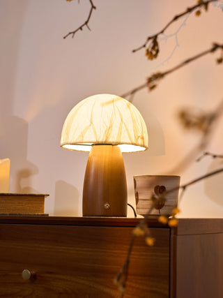 Nimbus Lampe de Table en Bois Et Tissu