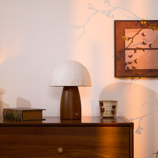 Nimbus Lampe de Table en Bois Et Tissu