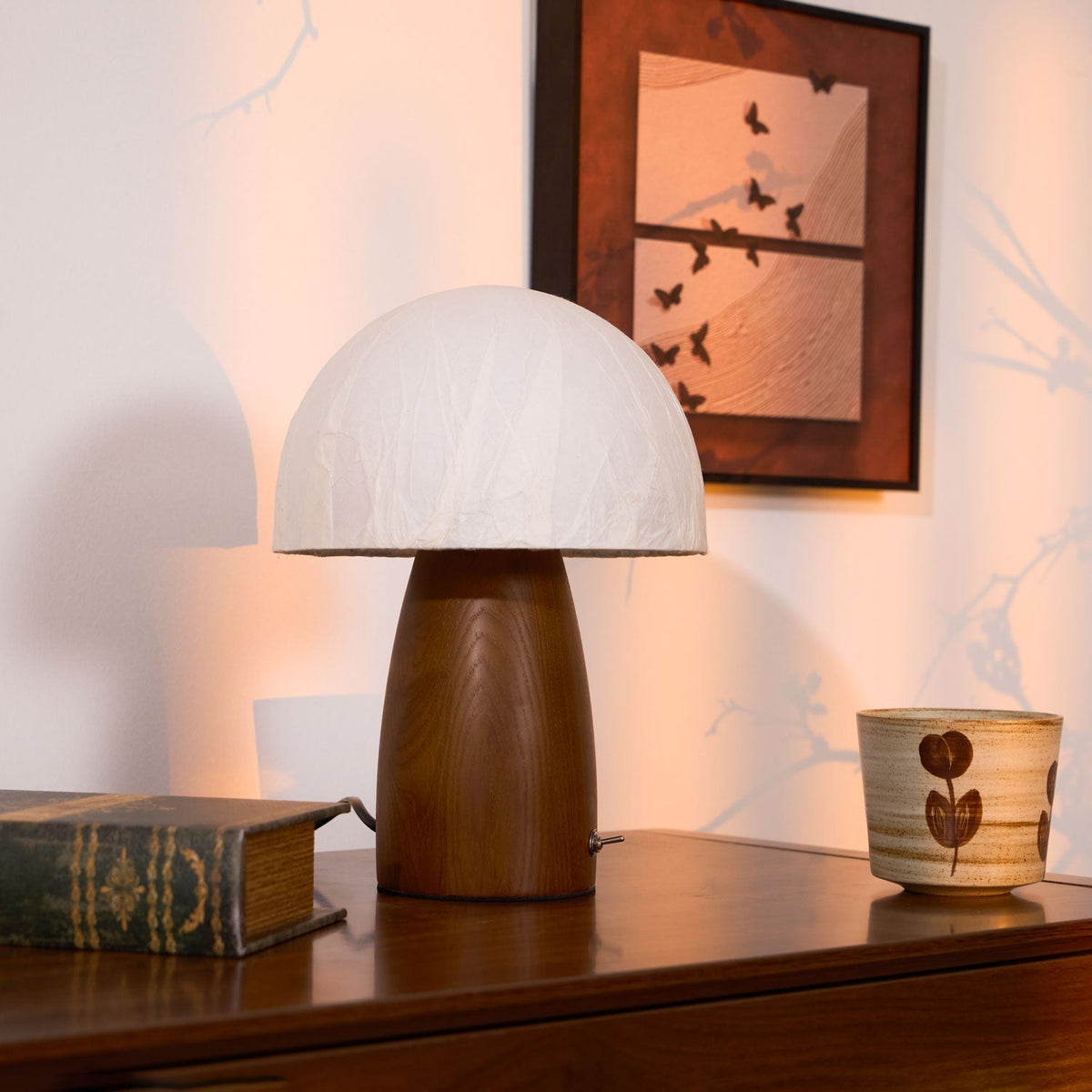 Nimbus Lampe de Table en Bois Et Tissu