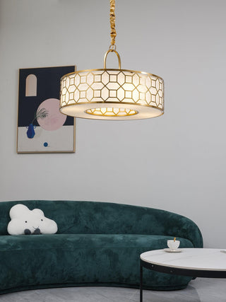 Arshaor Suspension Ronde en Cuivre et Verre Élégante