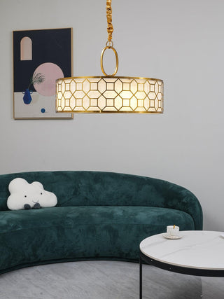 Arshaor Suspension Ronde en Cuivre et Verre Élégante