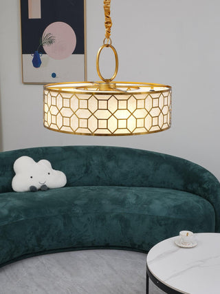 Arshaor Suspension Ronde en Cuivre et Verre Élégante