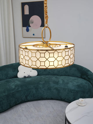 Arshaor Suspension Ronde en Cuivre et Verre Élégante