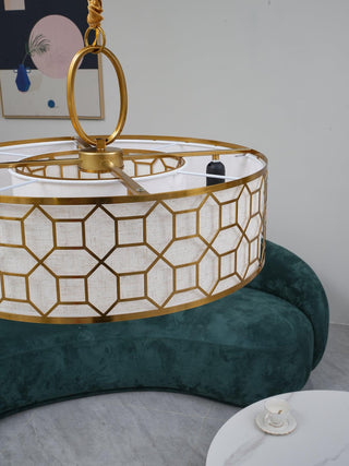 Arshaor Suspension Ronde en Cuivre et Verre Élégante